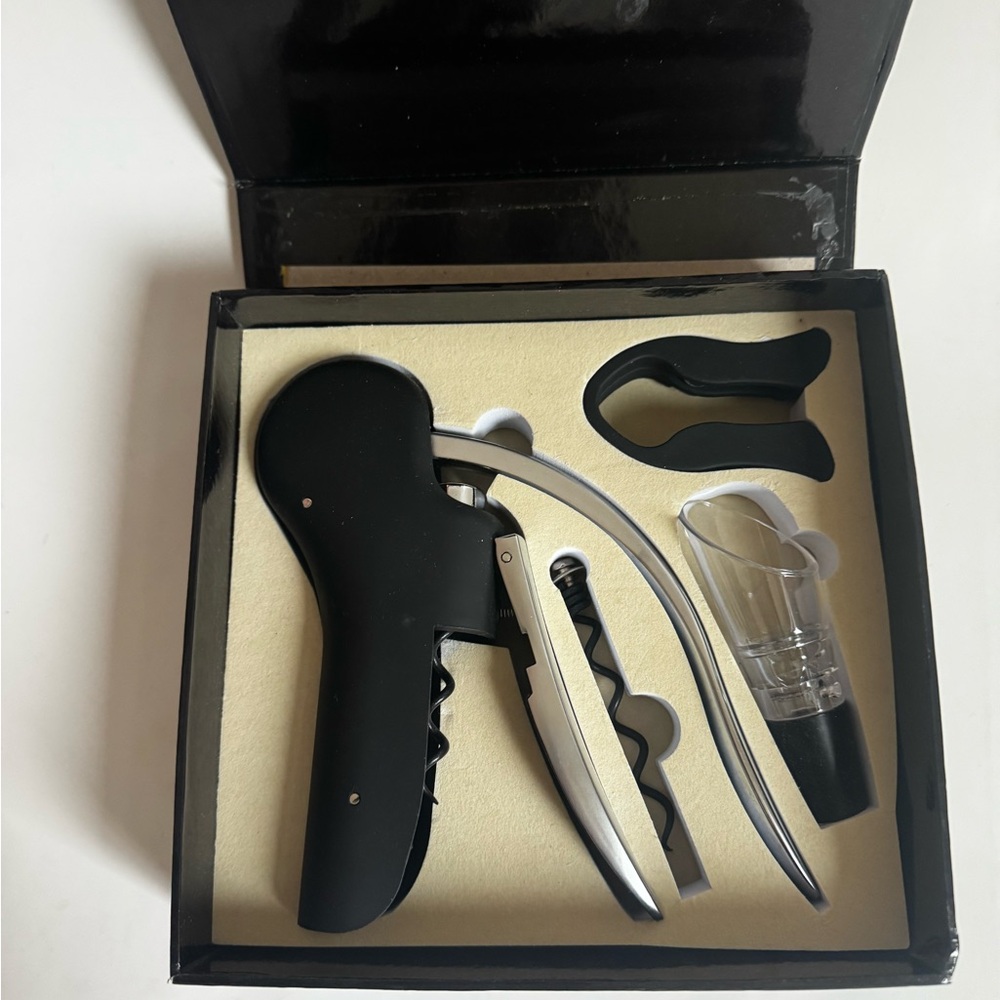 New Black Wine Opener Set